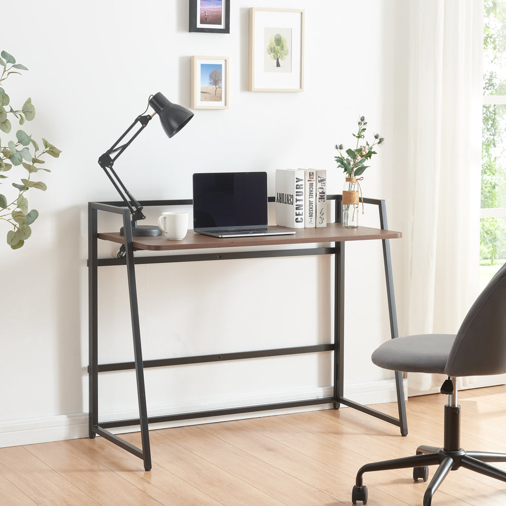 Bureau rabattable Ringerike 104,5x53x85,5cm Noir/Noyer [en.casa]