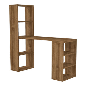 Bureau avec étagères Meråker panneau de particules 120 x 40 x 124 cm [en.casa]