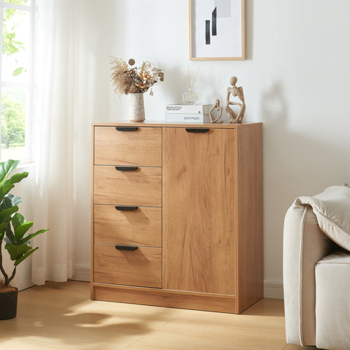 Commode Varkaus MDF effet chêne [en.casa]