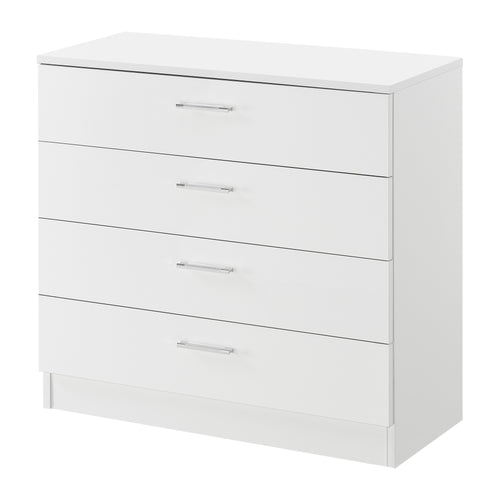 Commode à tiroirs Drammen 67x70x30 cm avec 4 tiroirs Noir/Blanc en.casa