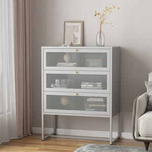 Armoire de bureau Sund avec 3 tiroirs 105x80x40 cm gris [en.casa] - premiumXL