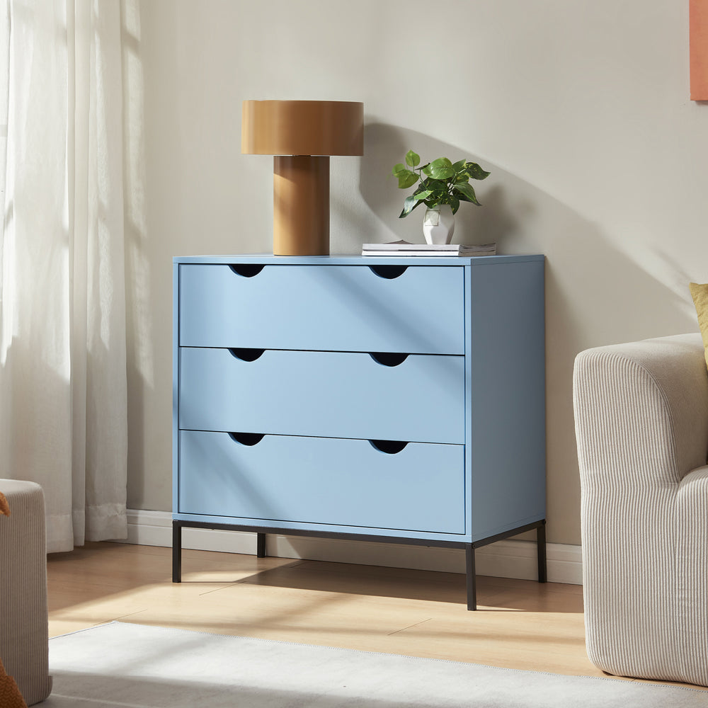 Commode Colwyn 78 x 80 x 40 cm bleu noir [en.casa]