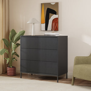Commode Nykapin 80 x 80 x 40 cm noir [en.casa]