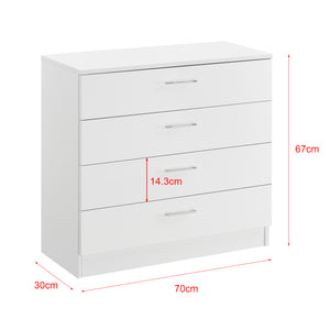 Commode à tiroirs Drammen 67x70x30 cm avec 4 tiroirs Noir/Blanc en.casa