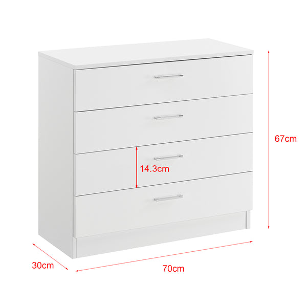 Commode à tiroirs Drammen 67x70x30 cm avec 4 tiroirs Noir/Blanc en.casa