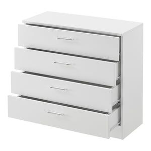 Commode à tiroirs Drammen 67x70x30 cm avec 4 tiroirs Noir/Blanc en.casa