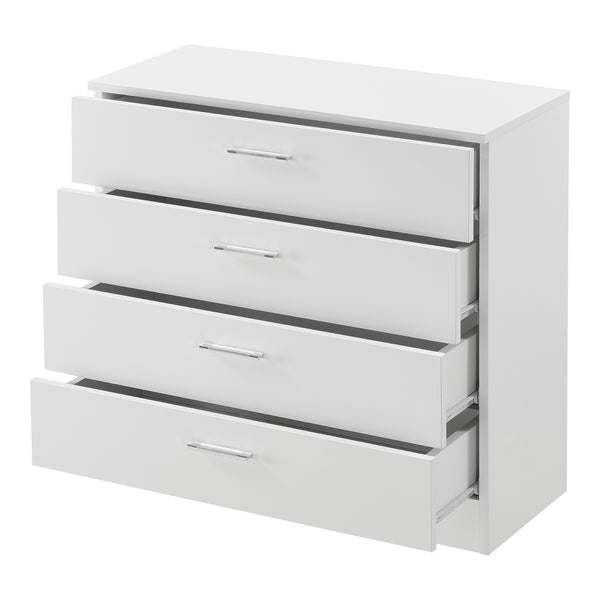 Commode à tiroirs Drammen 67x70x30 cm avec 4 tiroirs Noir/Blanc en.casa