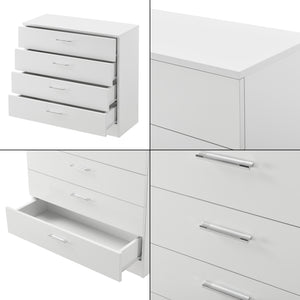 Commode à tiroirs Drammen 67x70x30 cm avec 4 tiroirs Noir/Blanc en.casa