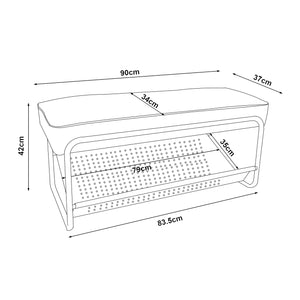 Banc à chaussures Lillehammer 90x37x42 cm [en.casa]