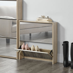 Meuble à chaussures Lund avec miroir [en.casa] 
