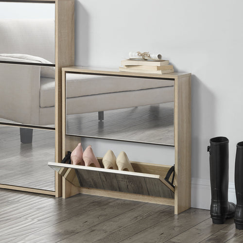 Meuble à chaussures Lund avec miroir [en.casa] 
