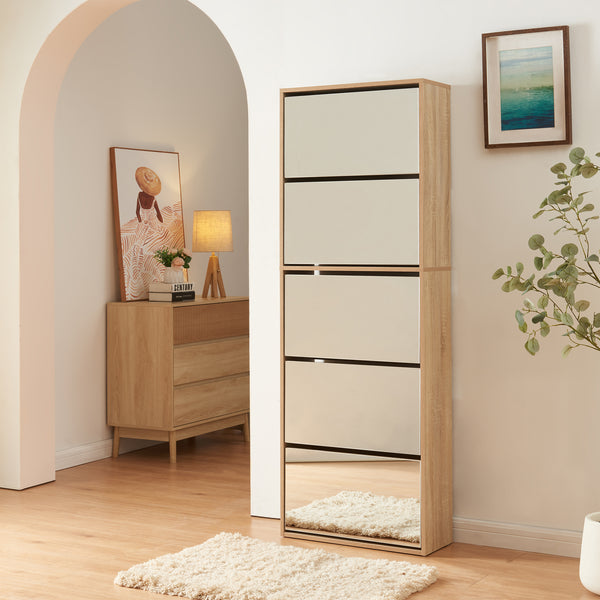 Meuble à chaussures Lund avec miroir [en.casa] 