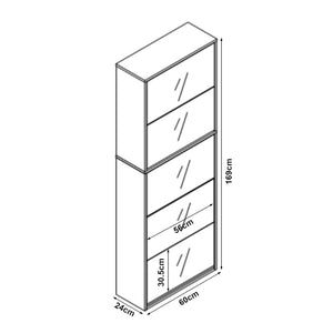 Meuble à chaussures Lund avec miroir [en.casa] 