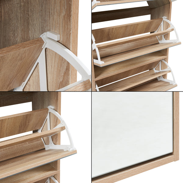 Meuble à chaussures Lund avec miroir [en.casa] 