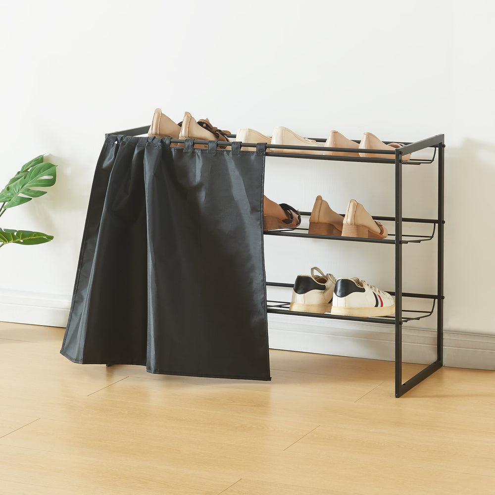 Étagère à chaussures Sel avec rideau [en.casa]