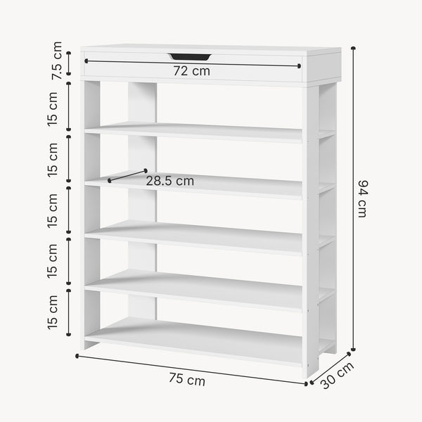 Étagère à chaussures Boppeelo 94 x 75 x 30 cm [en.casa]