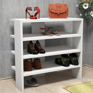 Étagère à chaussures Gudme pour entrée à 4 niveaux 60 x 64 x 32 cm blanc [en.casa]