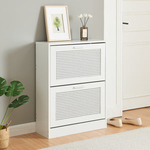 Meuble à chaussures Vesilahti blanc [en.casa]