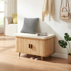 Banc à chaussures Tvedestrand bambou 50 x 80 x 40 cm naturel beige [en.casa]