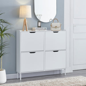 Chaussure à bascule Kehmstedt 91x100x19cm Blanc [en.casa]