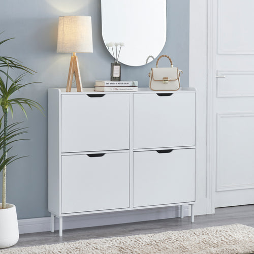 Chaussure à bascule Kehmstedt 91x100x19cm Blanc [en.casa]