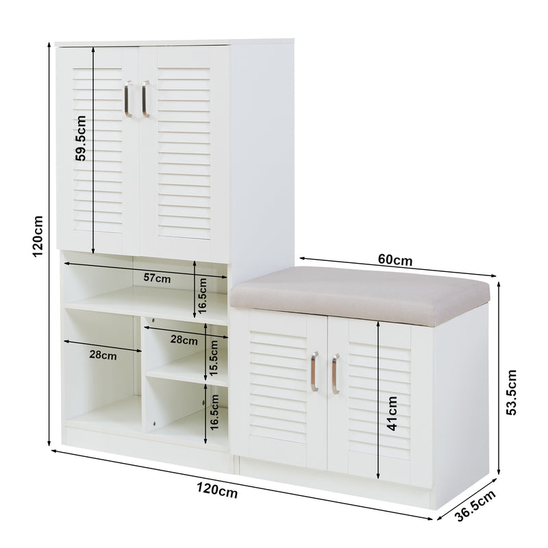 Croquis coté Armoire à chaussures Løten [en.casa]