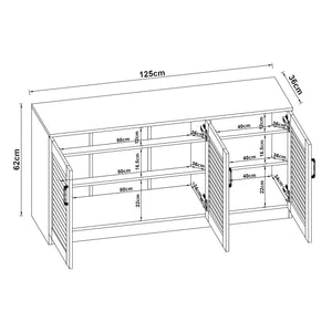 Armoire à chaussures Løten 125x36x62 cm Wengé [en.casa]
