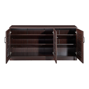 Armoire à chaussures Løten 125x36x62 cm Wengé [en.casa]