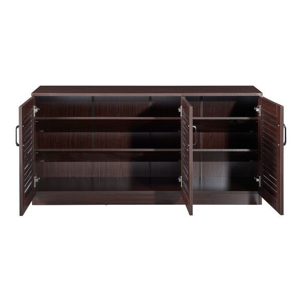 Armoire à chaussures Løten 125x36x62 cm Wengé [en.casa]