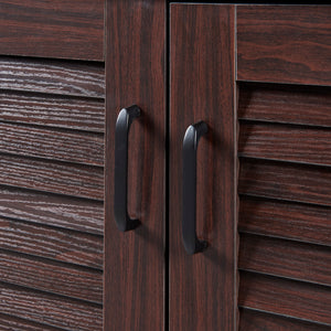 Armoire à chaussures Løten 125x36x62 cm Wengé [en.casa]