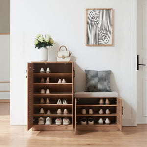 Meuble à chaussures Løten 97 x 120 x 36 cm effet chêne [en.casa]