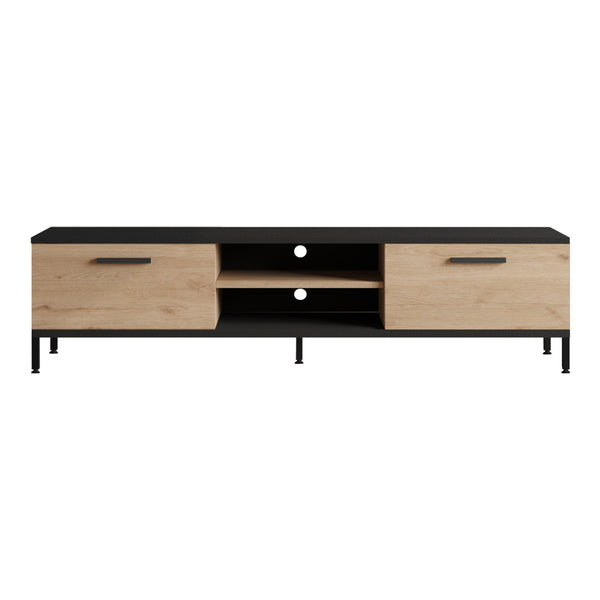 Table TV Lempäälä avec 2 compartiments de rangement 160 x 35 x 39 cm en différentes couleurs [en.casa]