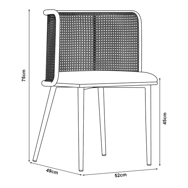 Lot de 2 chaises de salle à manger Flen 75 x 52 x 49 cm [en.casa]