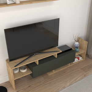 Meuble TV avec étagère murale Liksefte 153,5 x 27,5 x 42 cm [en.casa] 