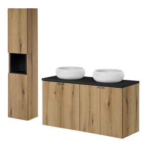 Meuble sous-lavabo avec vasque rond Newport [en.casa]