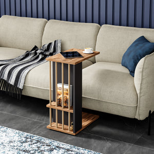 Table d'appoint Siikainen panneau de particules bois plastique 44 x 29 x 65 cm [en.casa]