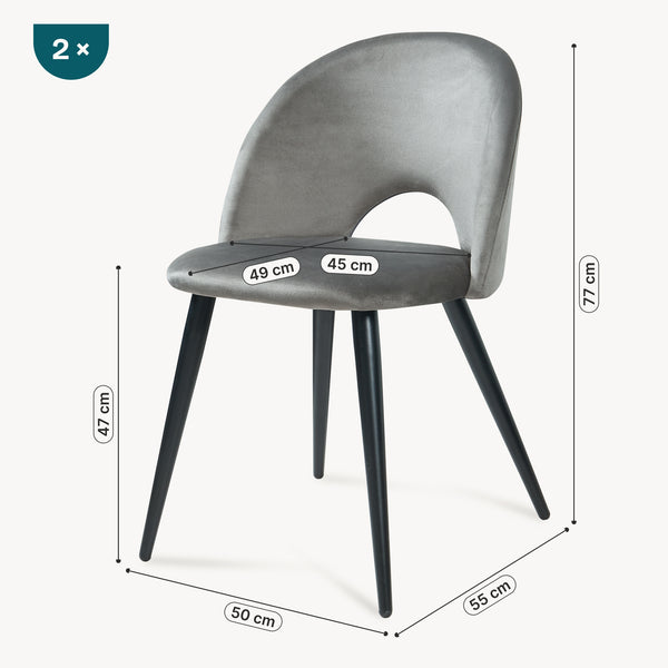 Lot de chaises de salle à manger Karijoki 77 x 50 x 55 cm [en.casa]