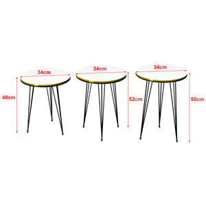 Set de 3 tables d'appoint Ry rondes gigognes [en.casa]