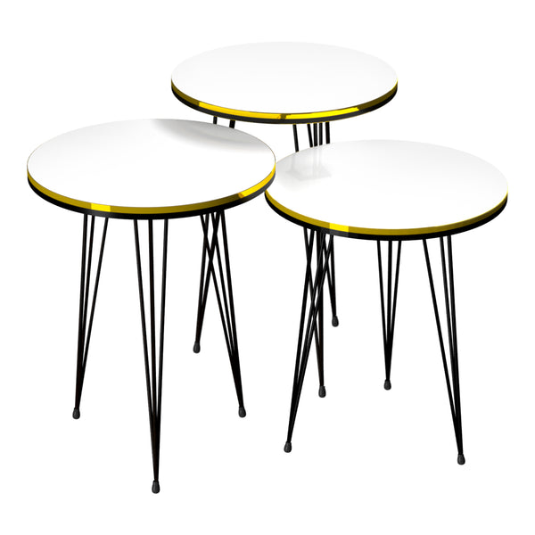 Set de 3 tables d'appoint Ry rondes gigognes [en.casa]
