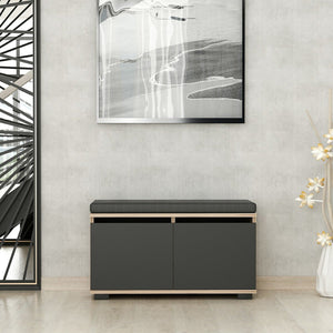 Banc à chaussures Brande avec 4 compartiments de rangement 42x80x35cm en différentes couleurs [en.casa]