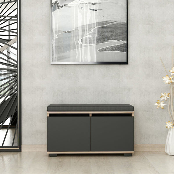 Banc à chaussures Brande avec 4 compartiments de rangement 42x80x35cm en différentes couleurs [en.casa]