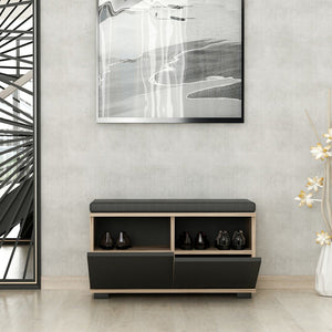 Banc à chaussures Brande avec 4 compartiments de rangement 42x80x35cm en différentes couleurs [en.casa]