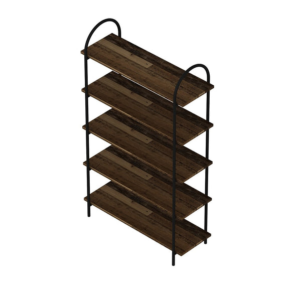 Étagère autoportante Broager à niveaux noir / effet bois ancien [en.casa]