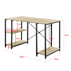 Bureau Aarhus avec 3 étagères en différentes couleurs en.casa