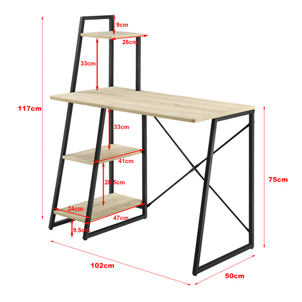 Bureau Aalborg 117x102x50 cm en différentes couleurs en.casa