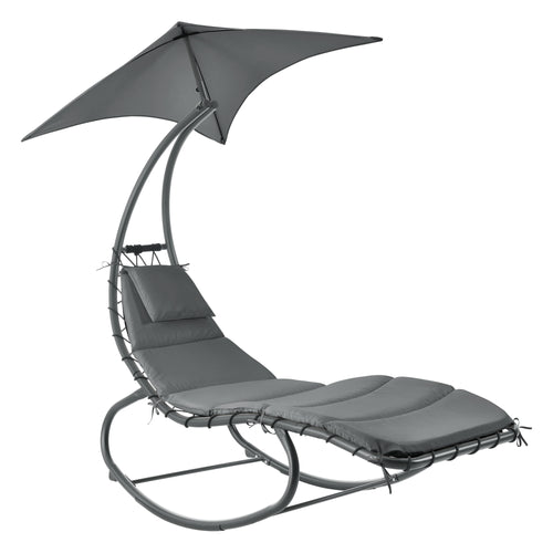 Bain de Soleil à Bascule Acier Polyester 193 x 104 x 200 cm plusieurs couleurs [en.casa]