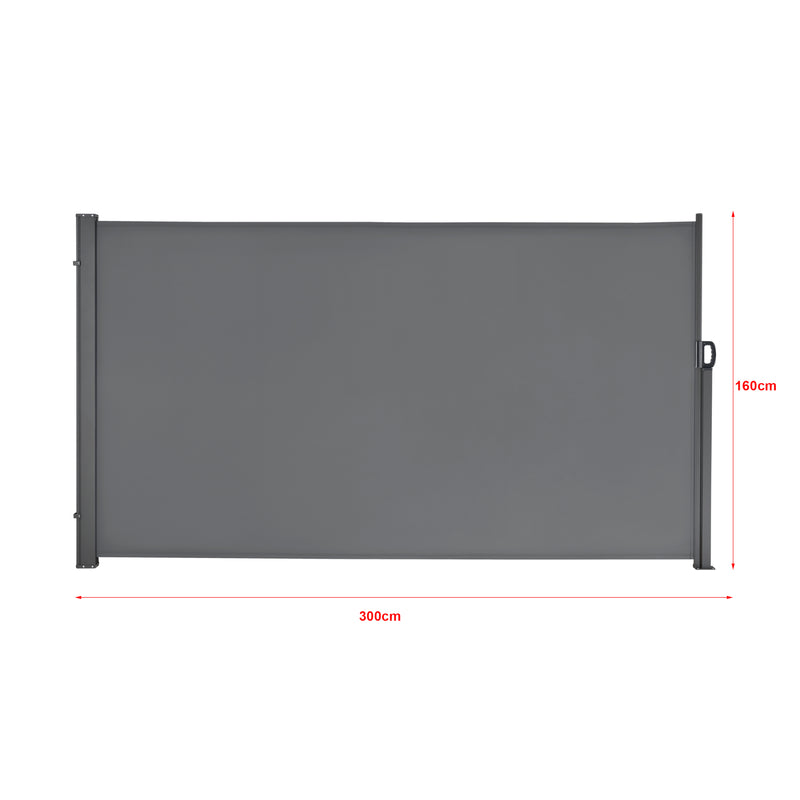 Croquis coté Store pour Balcon Mulhacén Latéral Acier Polyester couleurs - tailles différentes [pro.tec] 