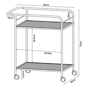 Chariot de service Hole avec 2 étagères 72 x 62 x 45 cm [en.casa]