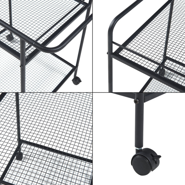 Chariot de service Hole avec 2 étagères 72 x 62 x 45 cm [en.casa]