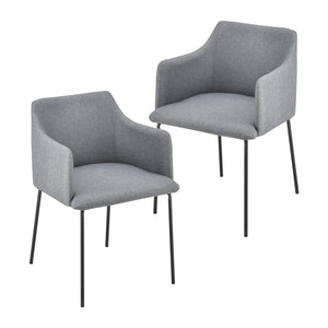 Lot de 2 Chaises Rembourrées Krakau 76 x 52 x 53 cm Gris Foncé [en.casa]